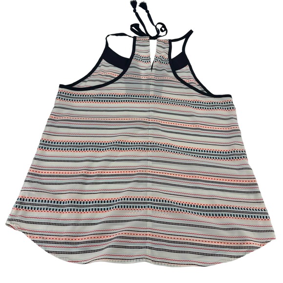 Athleta tank top size large striped racer back tassel casual weekend - Picture 2 of 7